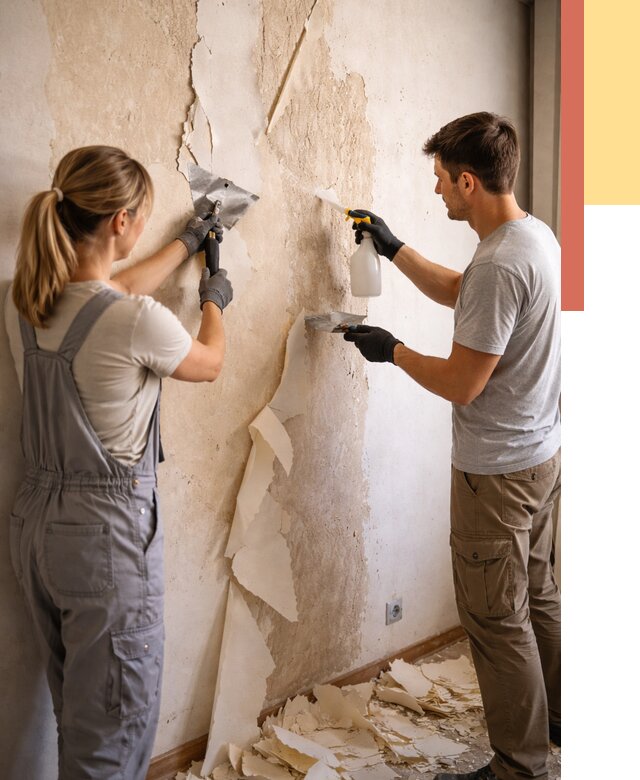 Снятие старых обоев в Элисте от 5437 руб. под ключ недорого | ОТДЕЛОЧНИК-Элс