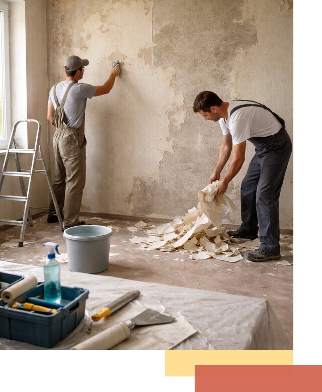 Снятие старых обоев в Элисте быстро и качественно