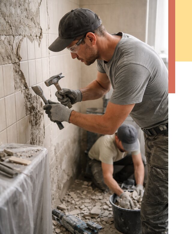 Демонтаж плитки со стен в Элисте от 880 руб. — быстро и недорого | ОТДЕЛОЧНИК-Элс