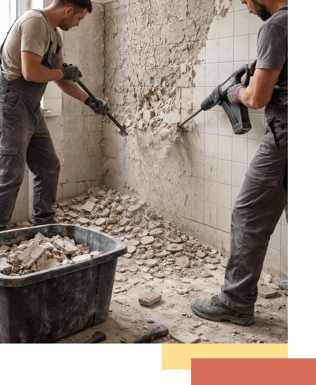 Демонтаж плитки со стен в Элисте быстро и аккуратно