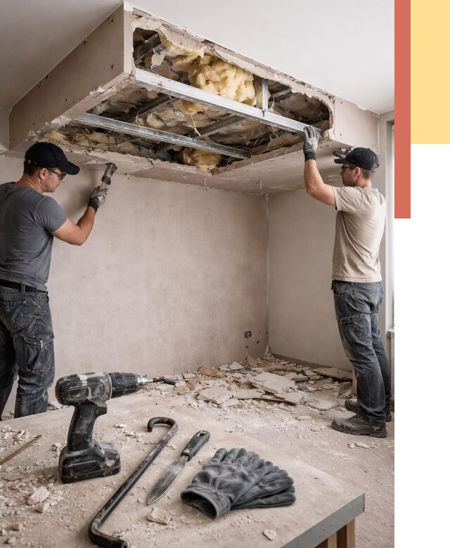 Демонтаж короба из гипсокартона в Элисте от 1574 руб. — быстро и недорого | ОТДЕЛОЧНИК-Элс