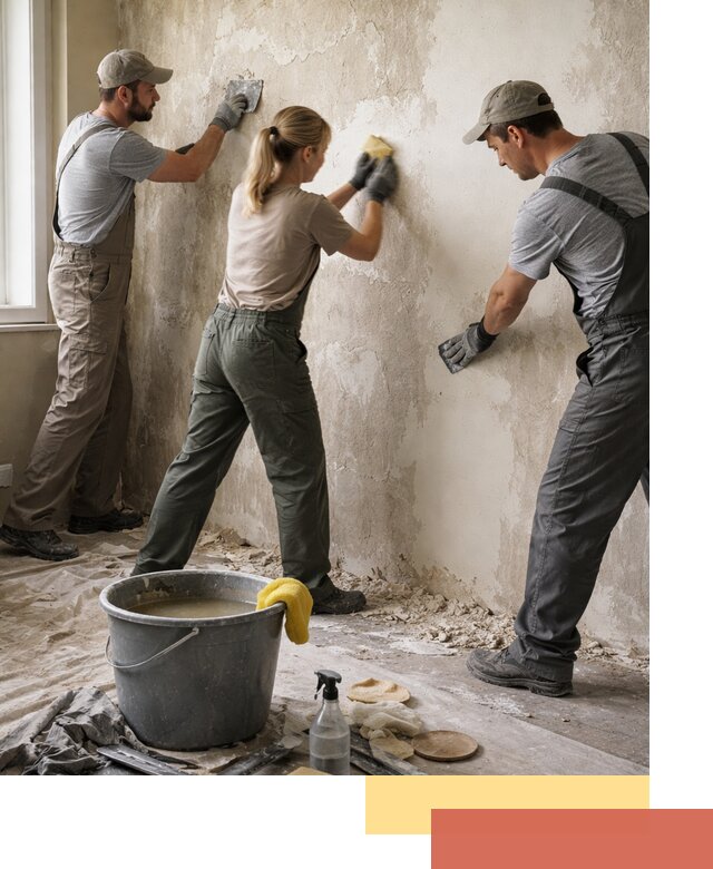 Очистка стен от клея и грунтовки в Элисте качественно и быстро