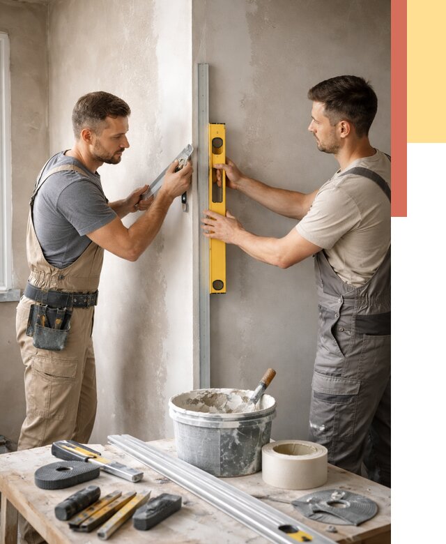 Выведение углов стен в Элисте от 1916 руб. быстро и недорого | ОТДЕЛОЧНИК-Элс