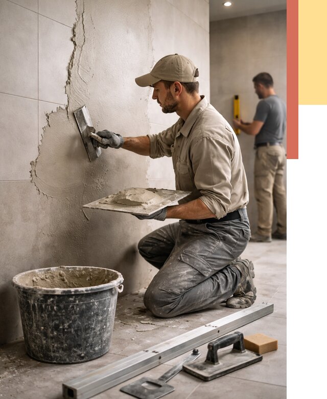 Штукатурка стен в ванной в Элисте от 4660 руб./м² — выравнивание под ключ | ОТДЕЛОЧНИК-Элс