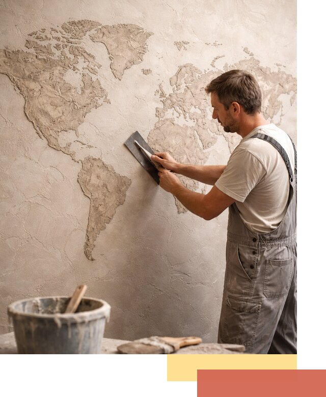 Декоративная штукатурка «Карта мира» под ключ в Элисте