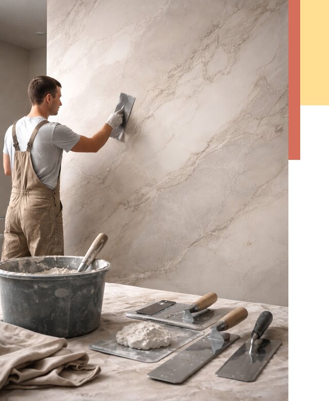 Декоративная штукатурка под мрамор в Элисте от 2900 руб./м² — быстро и недорого | ОТДЕЛОЧНИК-Элс