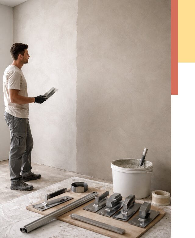 Нанесение микроцемента на стены в Элисте от 3314 руб./м2 под ключ | ОТДЕЛОЧНИК-Элс