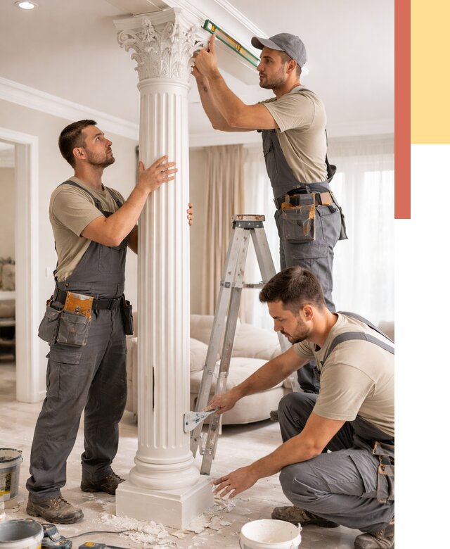 Установка декоративных колонн в Элисте от 12427 руб. под ключ | ОТДЕЛОЧНИК-Элс