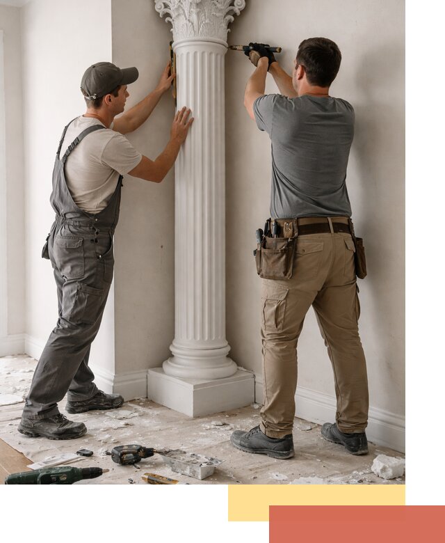 Установка декоративных колонн в Элисте под ключ