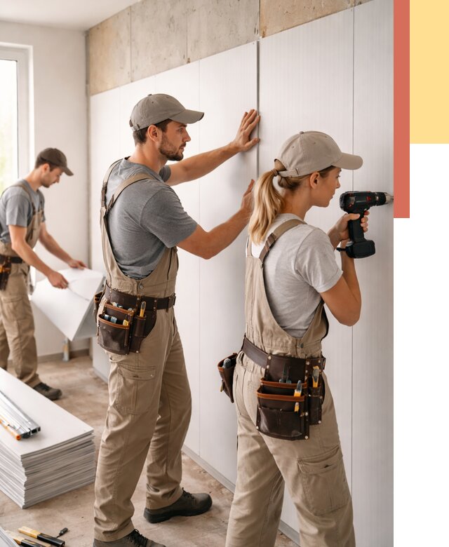 Монтаж ПВХ панелей на стены в Элисте от 466 руб/м2 — быстро и недорого | ОТДЕЛОЧНИК-Элс