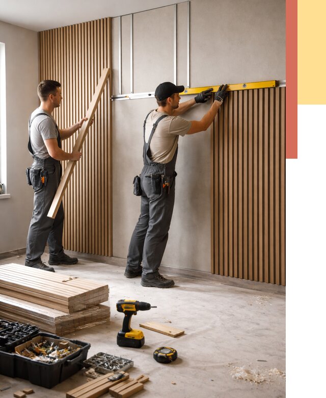 Монтаж реечных панелей на стены в Элисте от 1243 руб. — быстро и недорого | ОТДЕЛОЧНИК-Элс