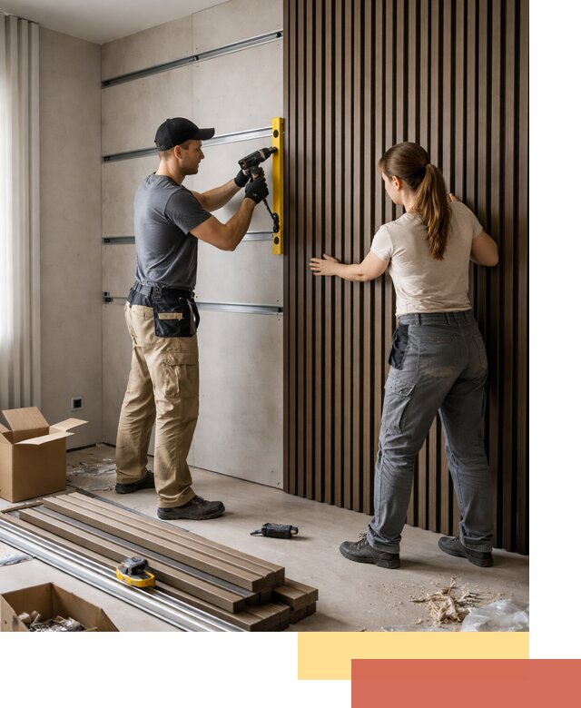 Монтаж реечных панелей на стены в Элисте