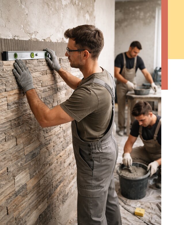 Монтаж искусственного камня в Элисте от 4660 руб. под ключ | ОТДЕЛОЧНИК-Элс