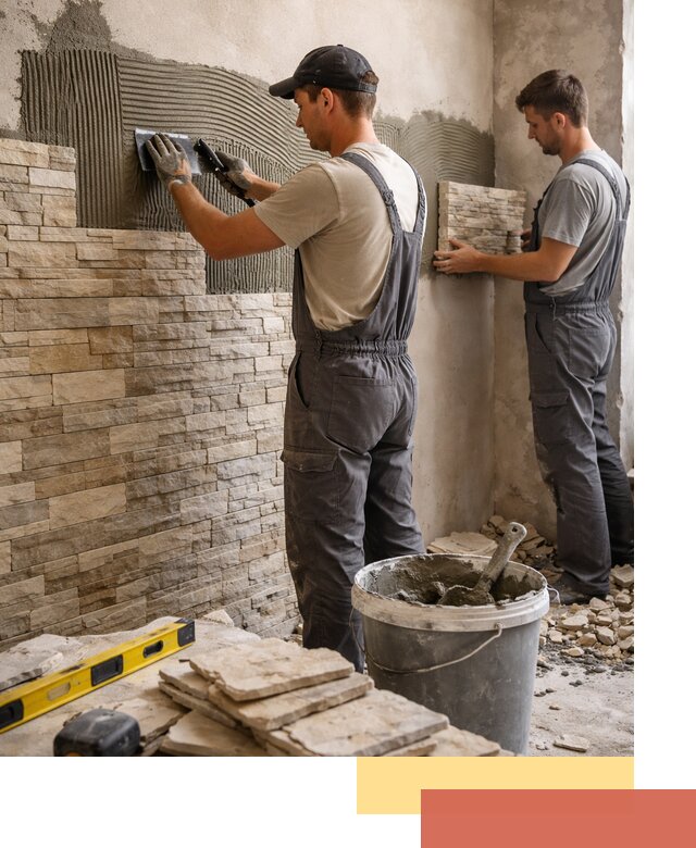 Монтаж искусственного камня в Элисте — облицовка стен и фасадов