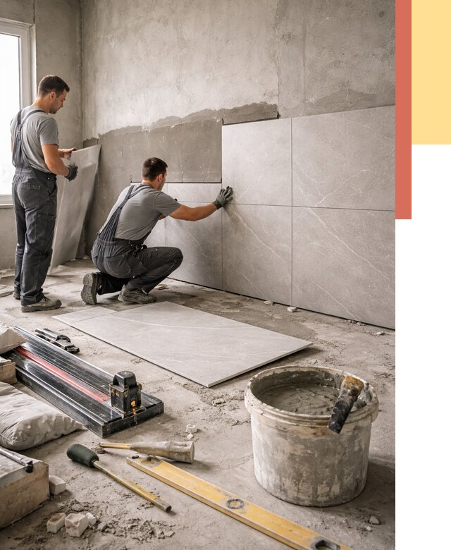 Облицовка стен керамогранитом в Элисте от 4350 руб./м² — услуги под ключ | ОТДЕЛОЧНИК-Элс