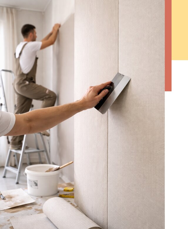 Поклейка текстильных обоев в Элисте от 4660 руб. под ключ | ОТДЕЛОЧНИК-Элс