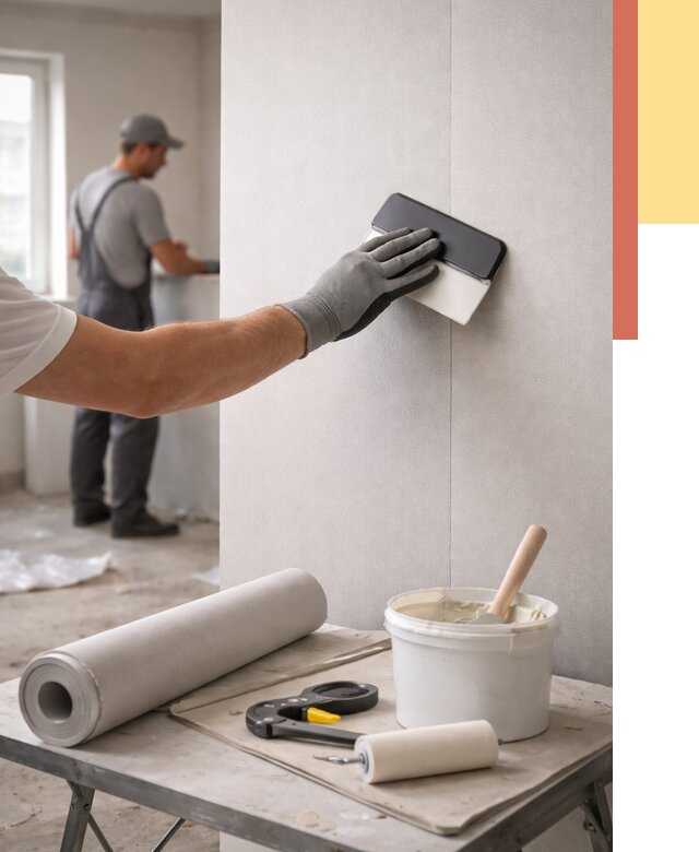 Поклейка обоев под покраску в Элисте от 3625 руб. за м2 | ОТДЕЛОЧНИК-Элс