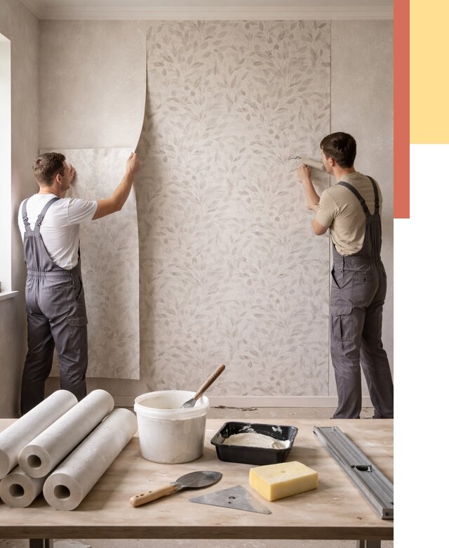 Поклейка обоев с подбором рисунка в Элисте от 3625 руб. | ОТДЕЛОЧНИК-Элс - быстро и недорого