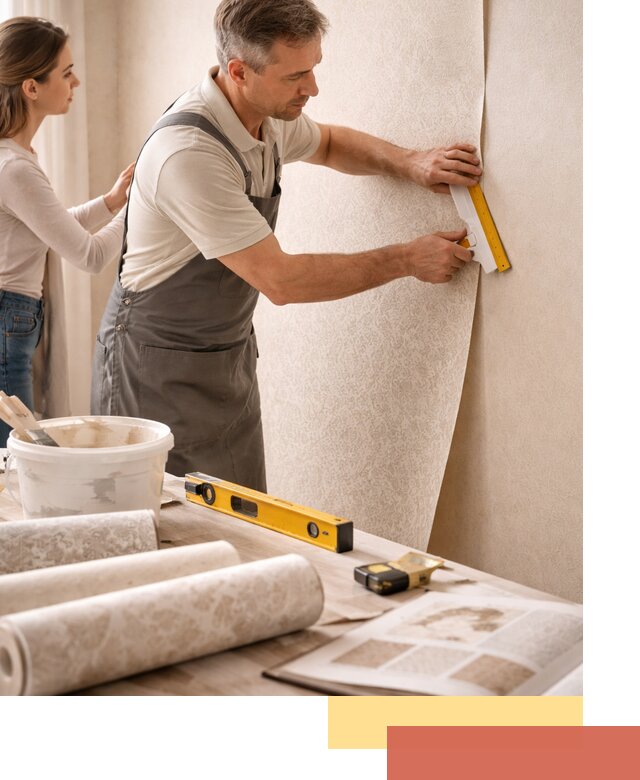 Поклейка обоев с подбором рисунка в Элисте