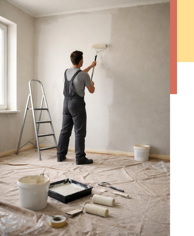 Покраска стен моющейся краской в Элисте от 362 руб./м² — быстро и недорого | ОТДЕЛОЧНИК-Элс