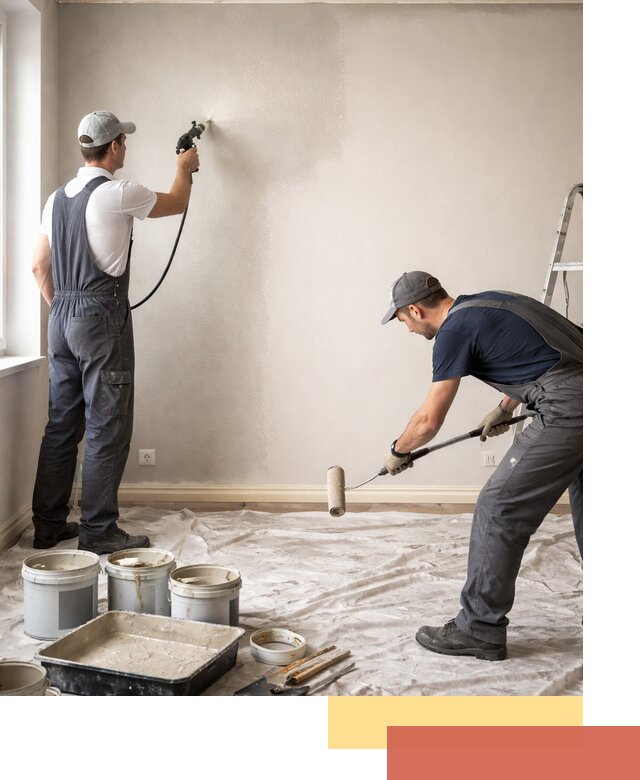 Покраска стен моющейся краской и защита поверхностей в Элисте