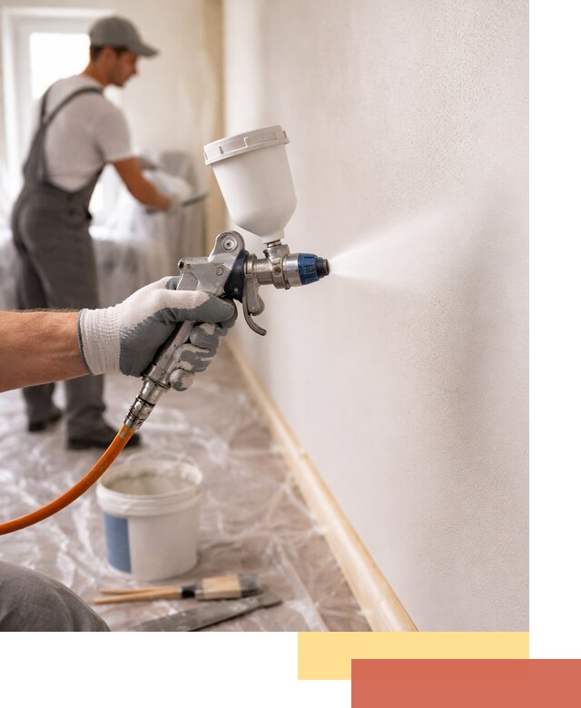 Покраска стен краскопультом в Элисте быстро и качественно