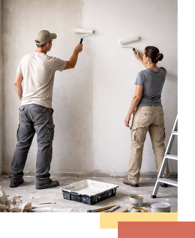 Окраска стен по стеклохолсту в Элисте качественно и долговечно