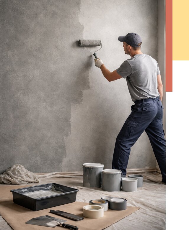 Покраска стен под бетон в Элисте от 673 руб. за м2 — быстро и недорого | ОТДЕЛОЧНИК-Элс