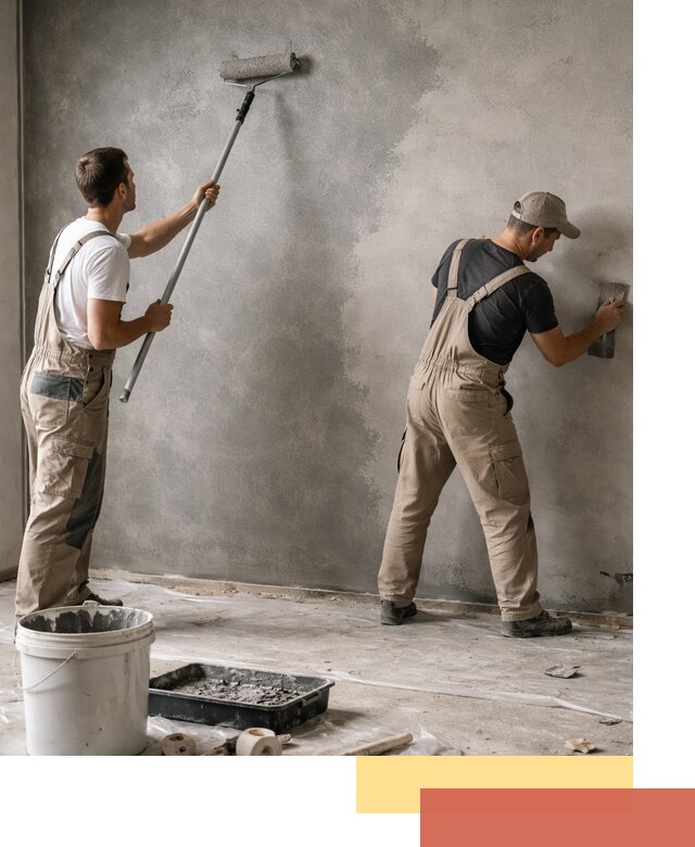 Покраска стен под бетон в Элисте профессионально и недорого