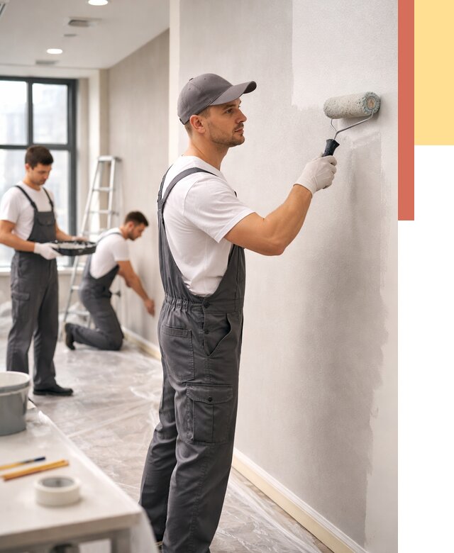 Покраска стен в офисе в Элисте от 8803 руб. — быстро и недорого | ОТДЕЛОЧНИК-Элс