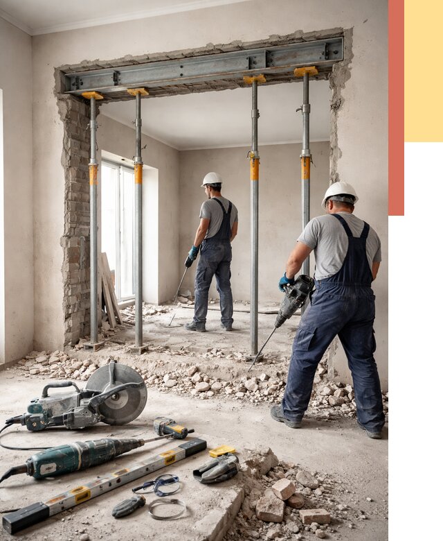 Прорезка проема в стене в Элисте от 4660 руб. — быстро и недорого | ОТДЕЛОЧНИК-Элс