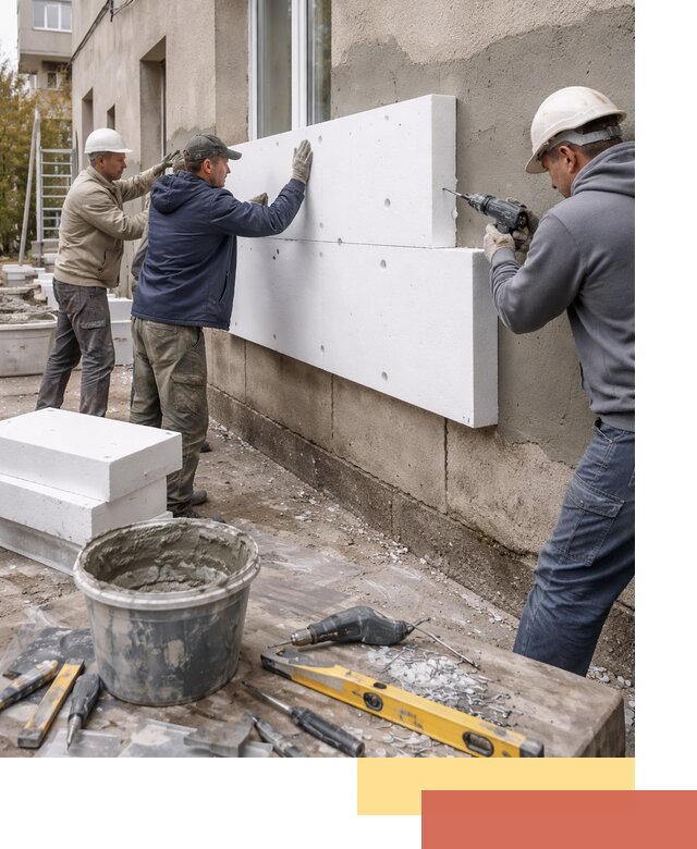 Утепление наружных стен пенопластом в Элисте