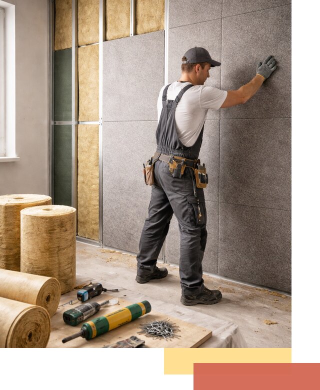 Профессиональная шумоизоляция стен в Элисте для квартиры и офиса