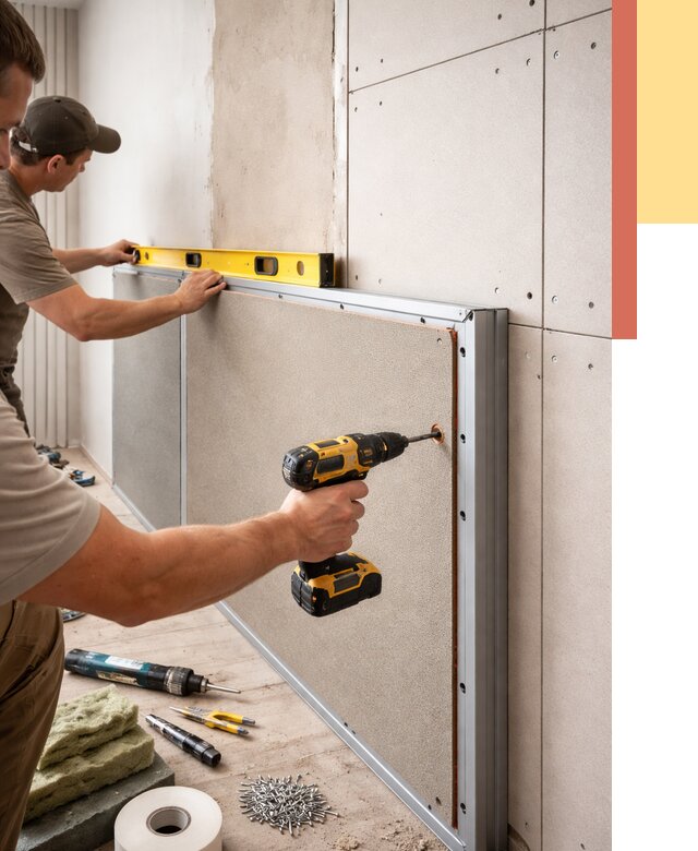 Шумоизоляция стен панелями ЗИПС в Элисте от 2278 руб./м² под ключ | ОТДЕЛОЧНИК-Элс