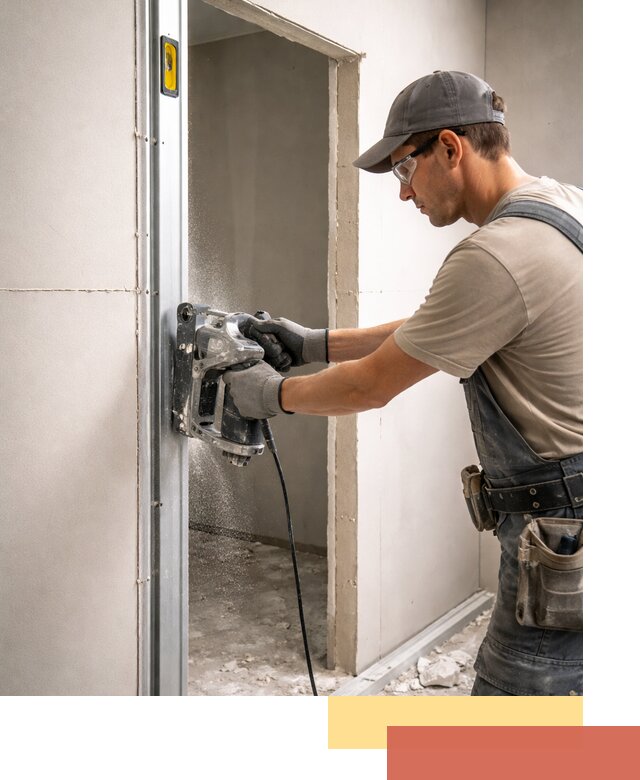 Устройство дверного проема в перегородке в Элисте