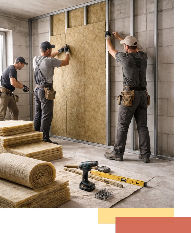 Шумоизоляция перегородок из блоков в Элисте — монтаж и защита шумоизоляцией