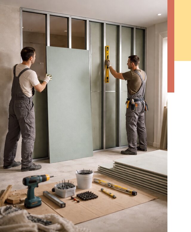 Перегородка из влагостойкого гипсокартона в Элисте от 4971 руб. — монтаж под ключ | ОТДЕЛОЧНИК-Элс