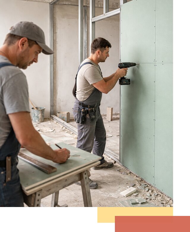 Перегородки из влагостойкого гипсокартона под ключ в Элисте