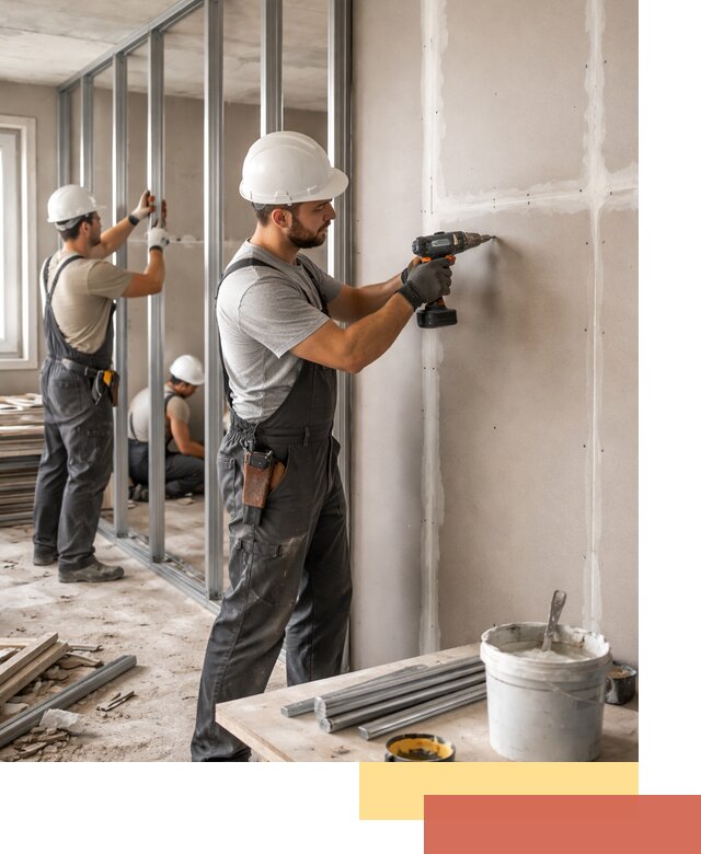 Перегородки из огнестойкого гипсокартона в Элисте под ключ