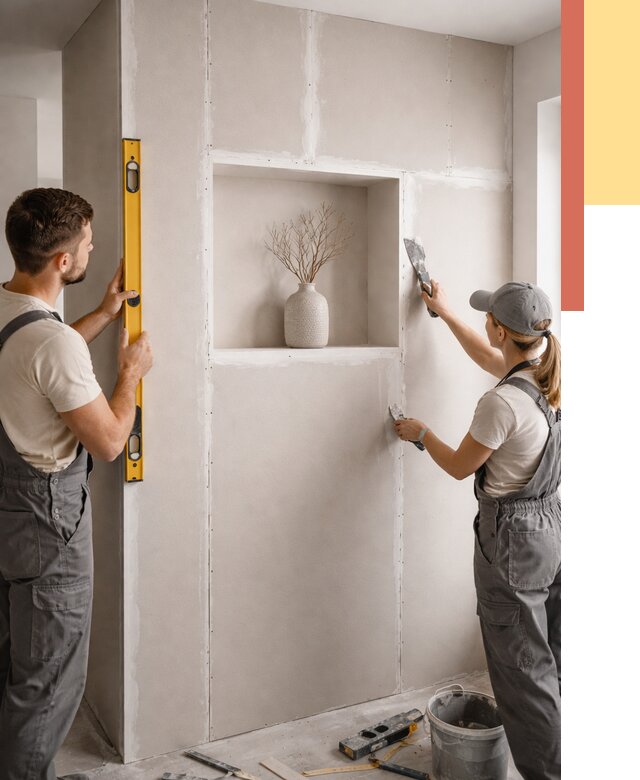 Перегородка из гипсокартона с нишей в Элисте от 3366 руб. под ключ | ОТДЕЛОЧНИК-Элс