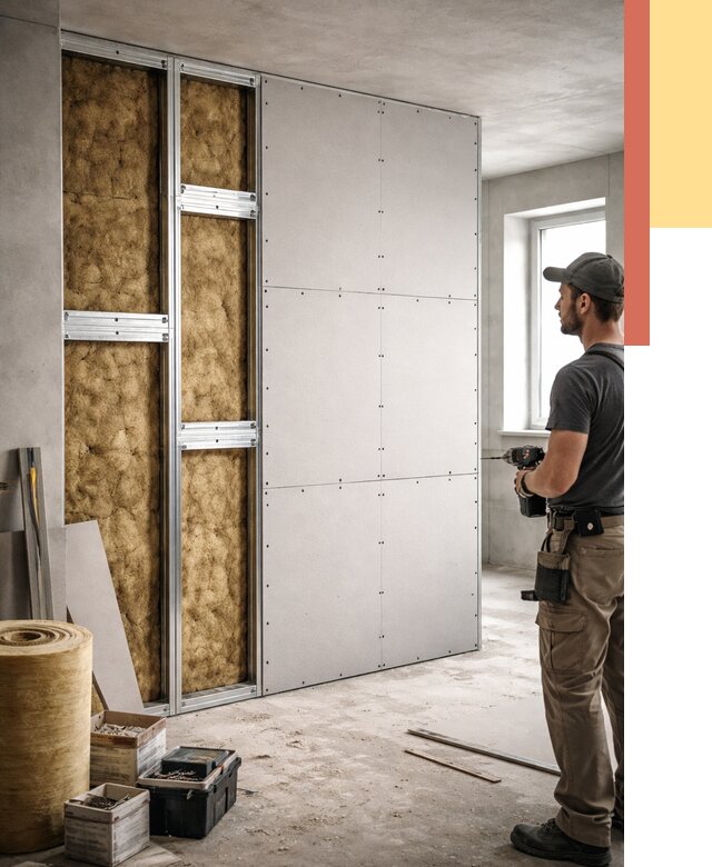 Усиленная перегородка под навеску в Элисте от 13256 руб. — монтаж под ключ | ОТДЕЛОЧНИК-Элс