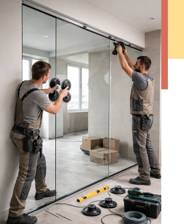 Монтаж стеклянных перегородок в Элисте от 6731 руб. | ОТДЕЛОЧНИК-Элс