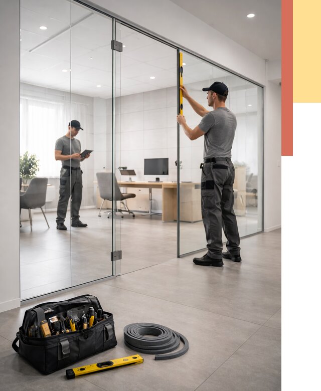 Цельностеклянные перегородки под ключ в Элисте от 9838 руб. — монтаж и цены | ОТДЕЛОЧНИК-Элс