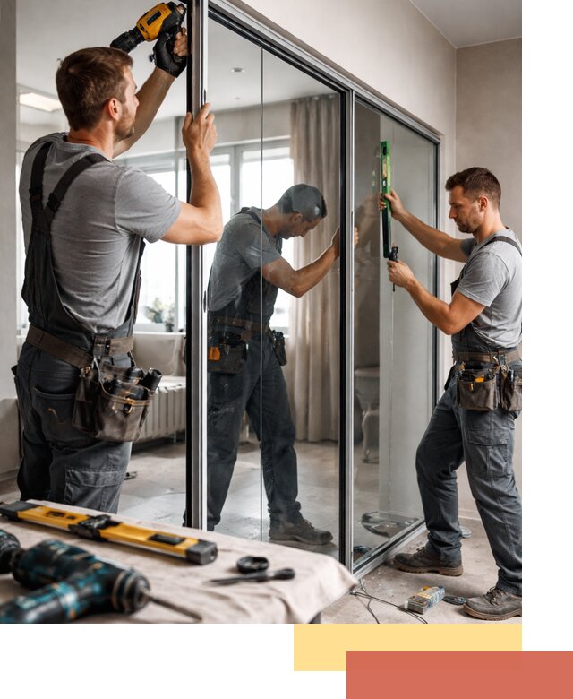 Каркасные стеклянные перегородки под ключ в Элисте