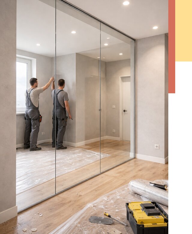 Безрамные стеклянные перегородки в Элисте — монтаж от 9838 руб. | ОТДЕЛОЧНИК-Элс