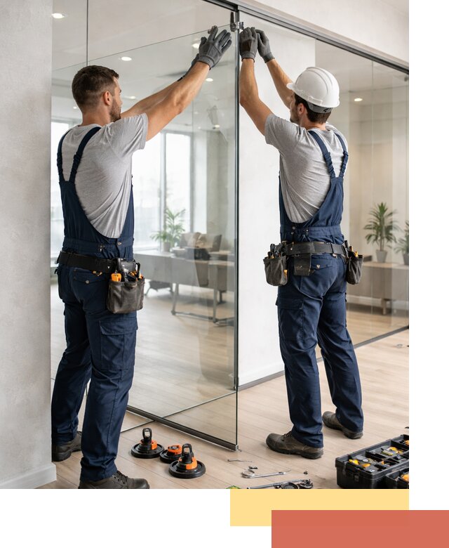 Безрамные стеклянные перегородки под ключ в Элисте