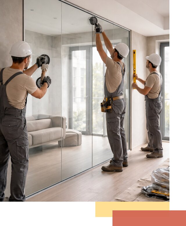 Перегородки из закаленного стекла в Элисте для офисов и квартир