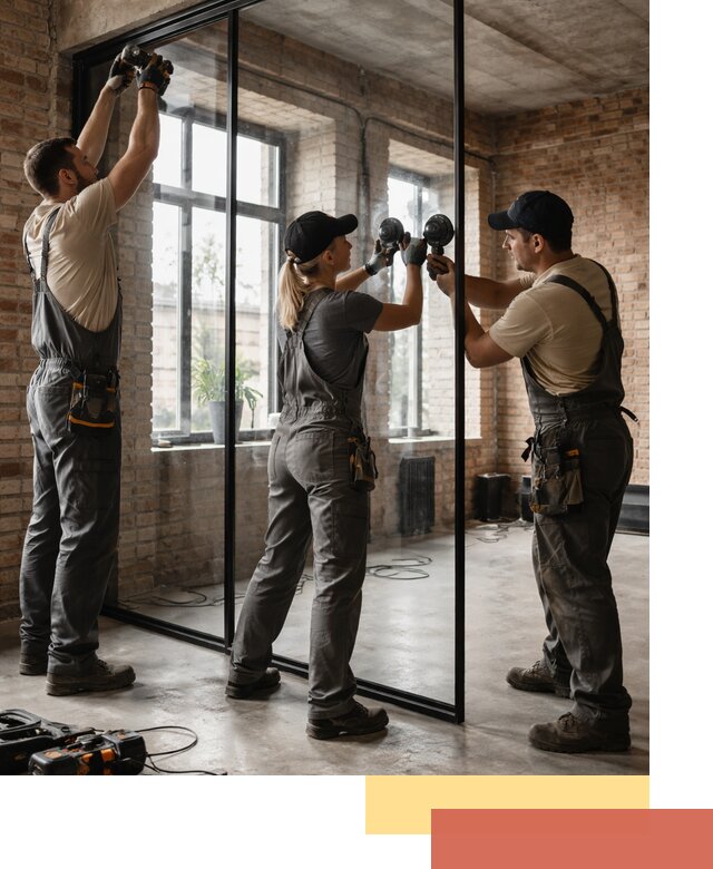 Стеклянные перегородки лофт — изготовление и монтаж в Элисте