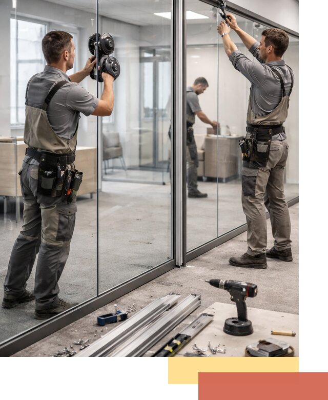 Стеклянные офисные перегородки под ключ в Элисте