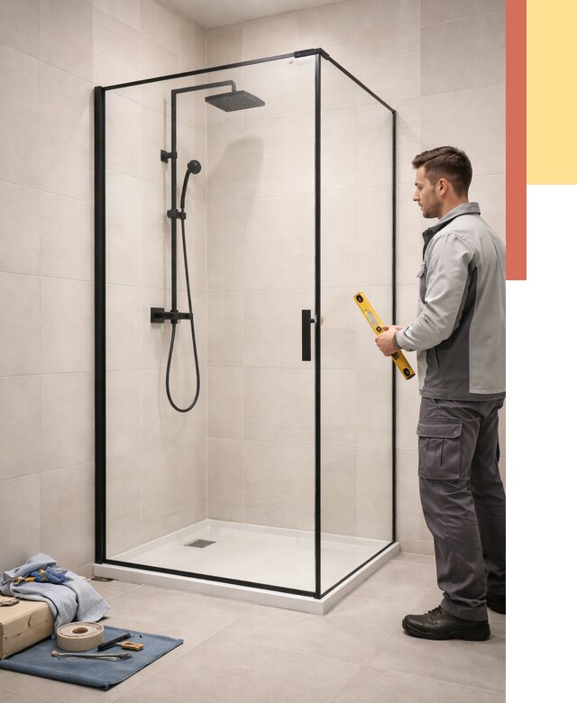 Стеклянные перегородки для душа в Элисте от 12945 руб. | Монтаж под ключ — ОТДЕЛОЧНИК-Элс